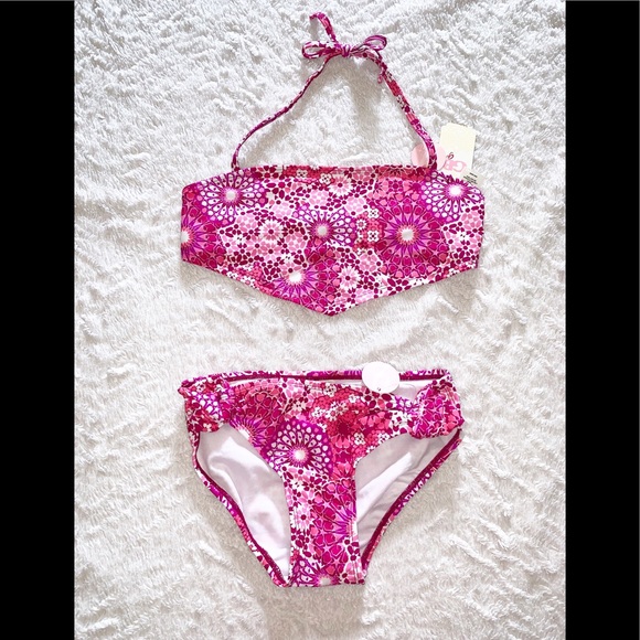 NWT GB Girls Pink Handkerchief Swimsuit - Picture 1 of 7